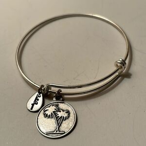 Bella Ryann Women’s Silver Tone Palm Tree Slide on Expandable Bracelet